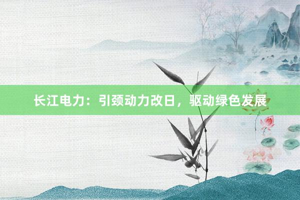 长江电力：引颈动力改日，驱动绿色发展